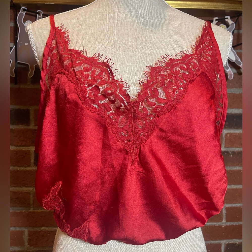 Red Lacey Free People Cami